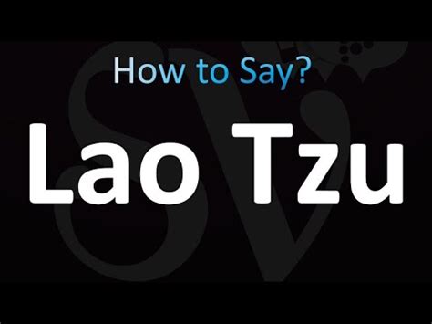 lao tzu pronunciation|lao tse pronunciation.